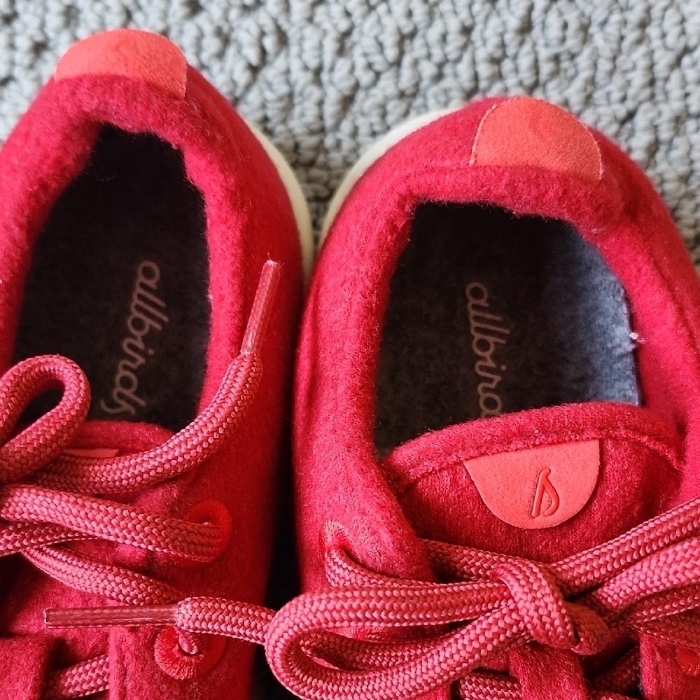 ALLBIRDS Women's Merino Wool Runner Sneaker Tie Uppers Red Size US 6 - Picture 3 of 6